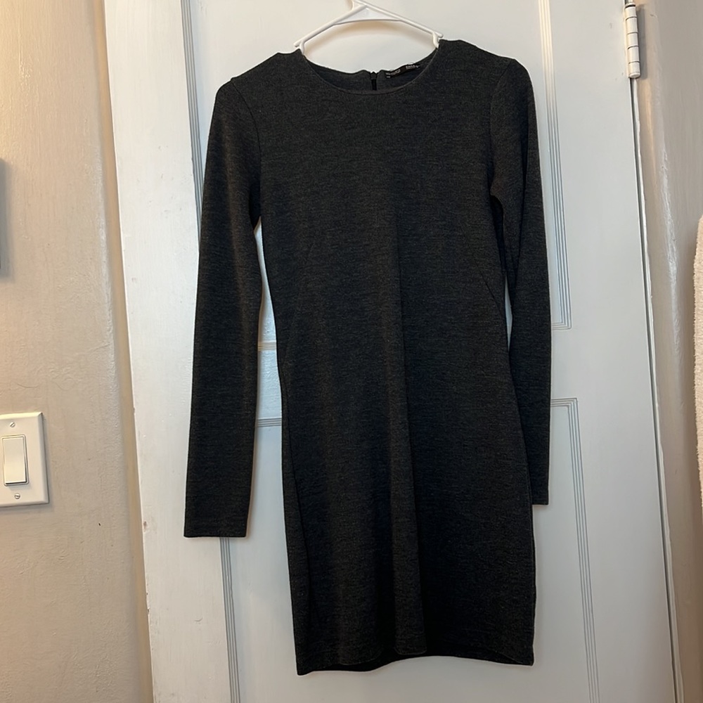 Gray long sleeve mini length zara xs dress
